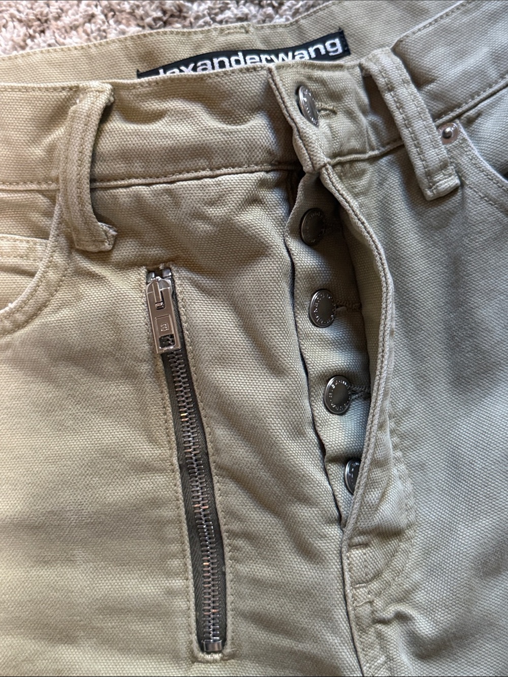 Like New Authentic Alexander Wang Zip Mid-Rise Carpenter Pants - Picture 13 of 16